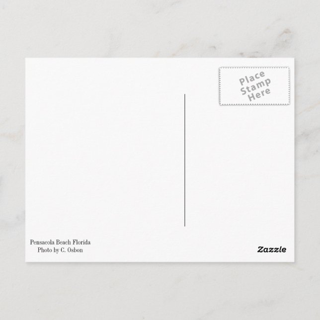 Pensacola Beach-postkort Vykort (Baksida)
