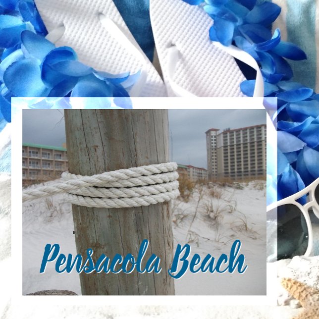 Pensacola Beach, Rope omkring Post, Florida Vykort (Skapare uppladdad)