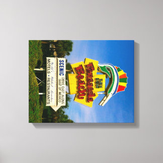 Pensacola Beach-tecken - 14 x 11 tum arbetsyta med Canvastryck