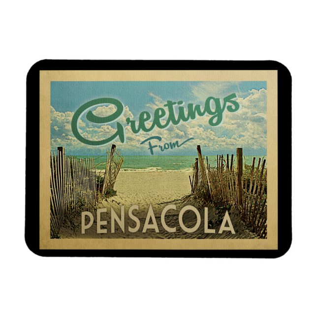 Pensacola Beach Vintage resor Magnet (Horisontell)