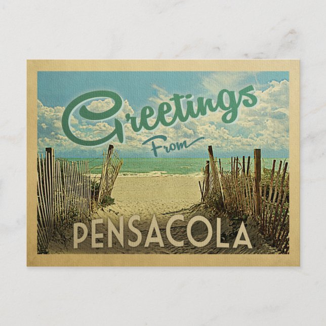 Pensacola Beach Vintage resor Vykort (Framsida)