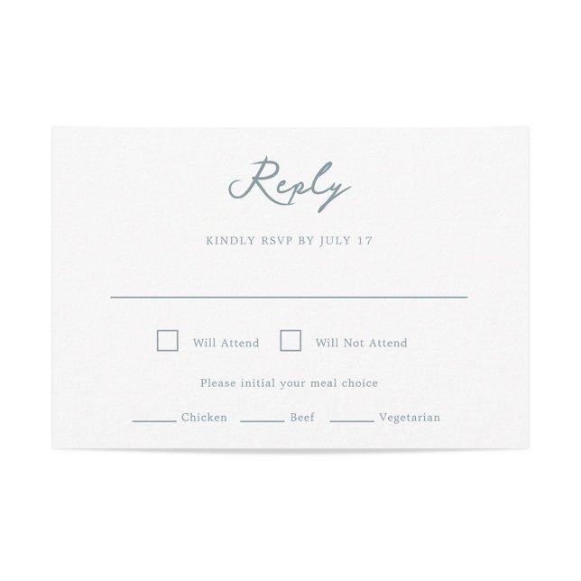 Pensacola-Bröllop OSA kort (Pensacola Wedding RSVP in Dusty Blue)