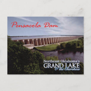 Pensacola-dammen...Grand Lake OK vykort v2