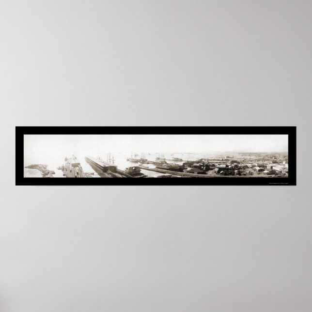 Pensacola, FL Harbour Photo 1909 Poster (Framsidan)