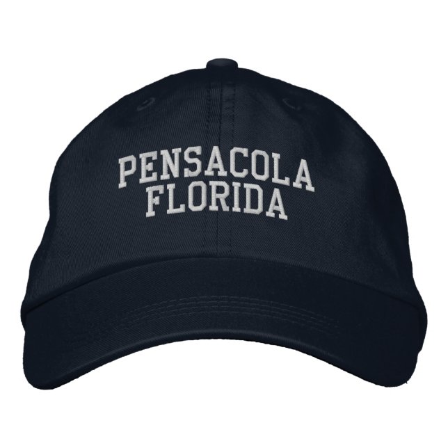 Pensacola Florida Embroized Baseball Hat Broderad Keps (Framsida)