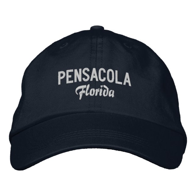 Pensacola Florida Embroized Baseball Hat Broderad Keps (Framsida)