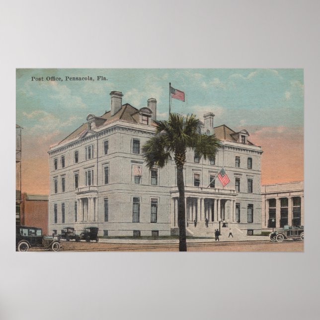 Pensacola, Florida - Exterior View of Post Poster (Framsidan)
