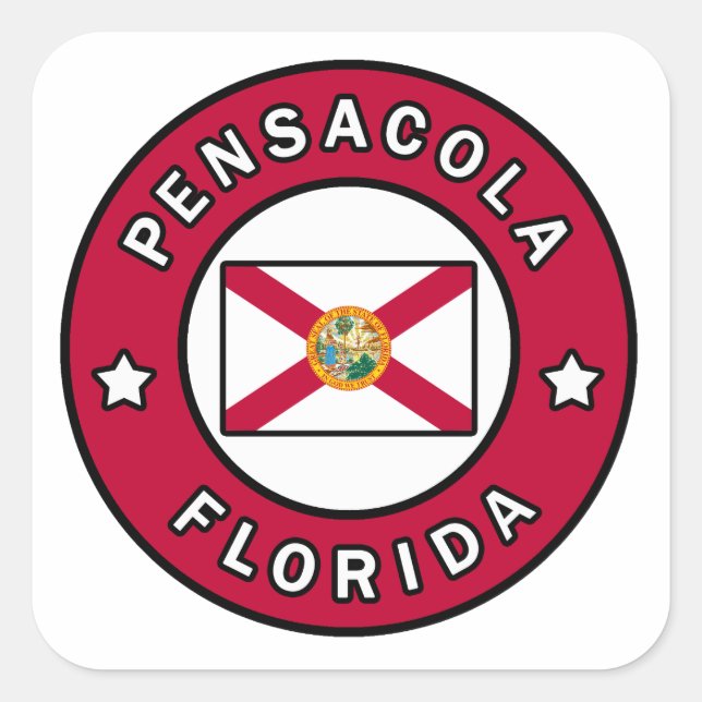 Pensacola Florida Fyrkantigt Klistermärke (Framsida)
