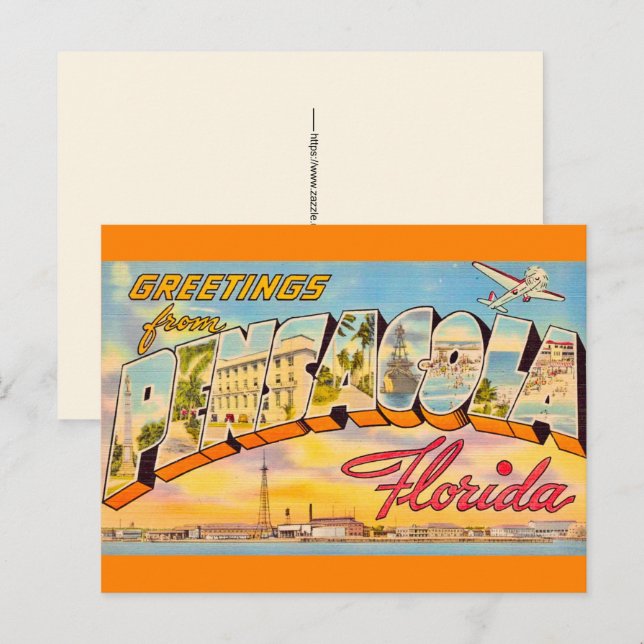 Pensacola Florida Hälsningar Postkort  Vykort (Fram/baksida)