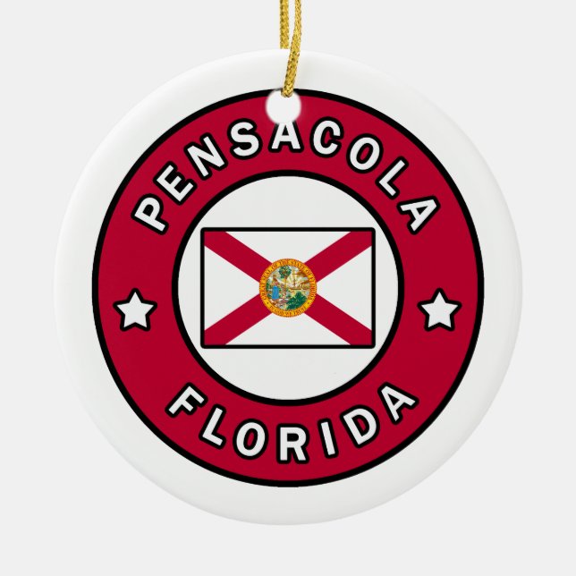 Pensacola Florida Julgransprydnad Keramik (Framsidan)