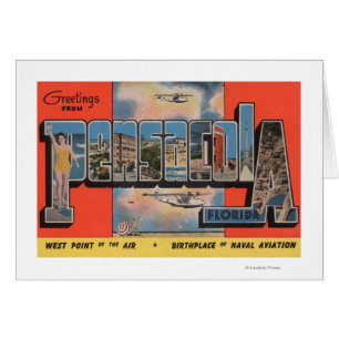 Pensacola, Florida - Large Brev Scenes Hälsningskort