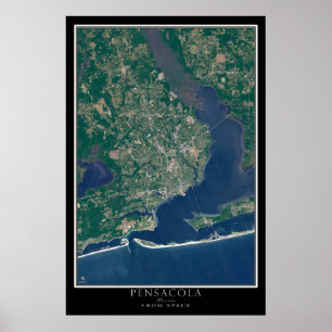 Pensacola Florida Satellite Poster Karta