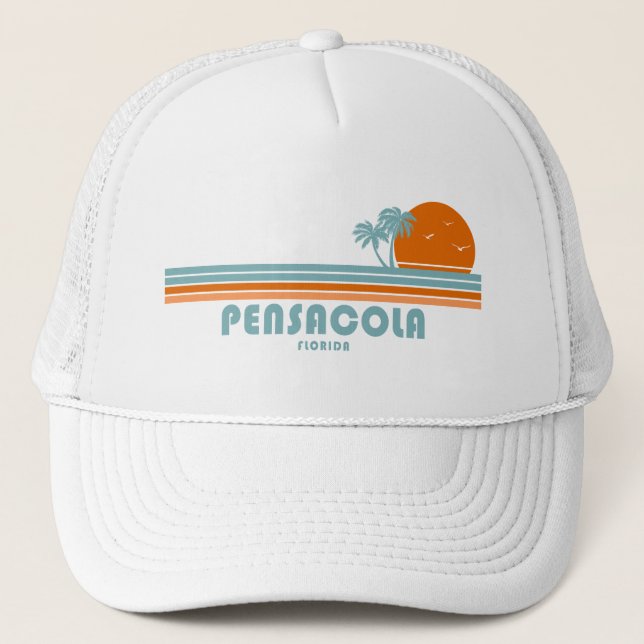 Pensacola Florida Sol Handflatan Träd Keps (Framsida)