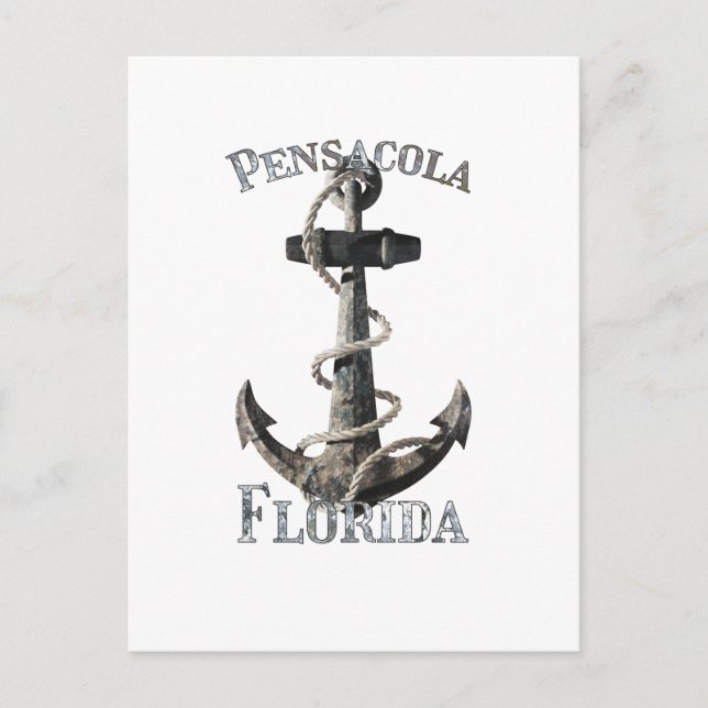 Pensacola Florida Vacation Nautical Anchor Sailing Vykort (Framsida)
