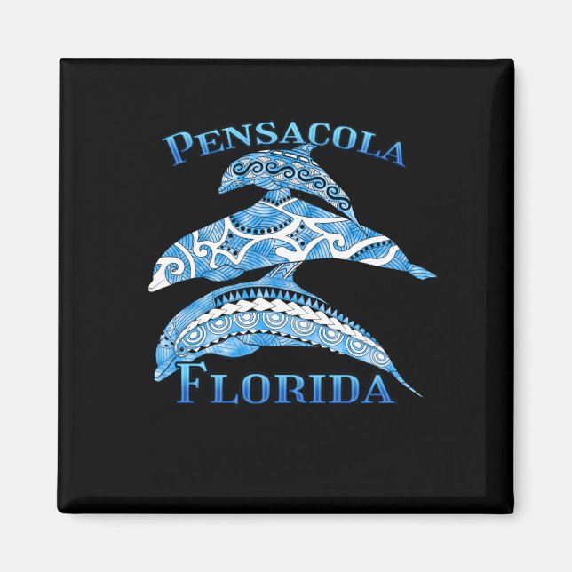 Pensacola Florida Vacation Tribal Dolphins Magnet (Framsidan)
