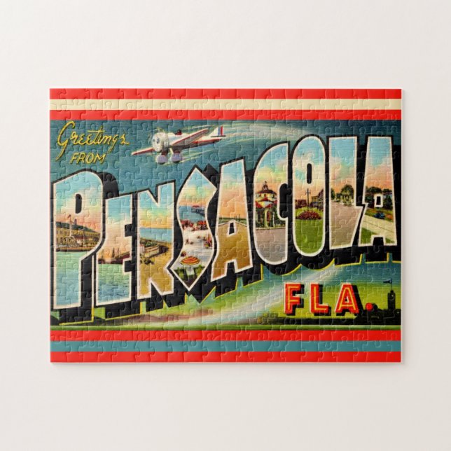 Pensacola Florida Vintage 11x14 Pussel (Horisontell)