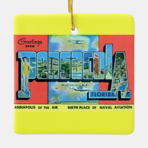 Pensacola Florida Vintage Julgransprydnad Keramik