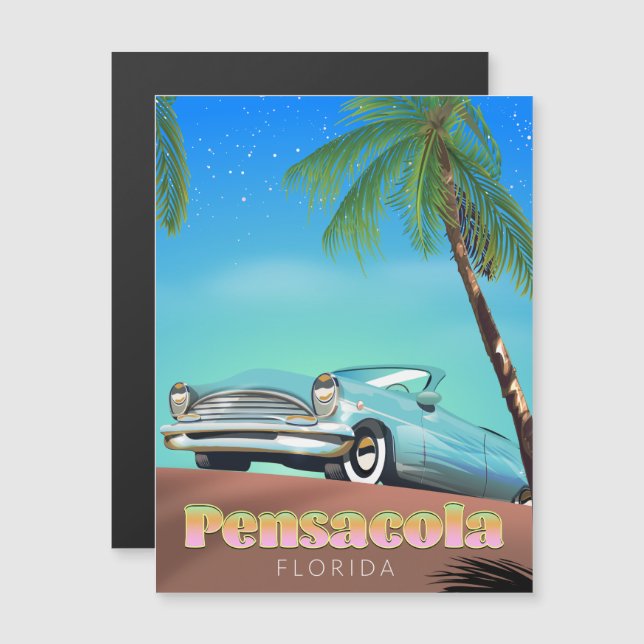 Pensacola, florida vintage stil reseaffisch (Fram/baksida)