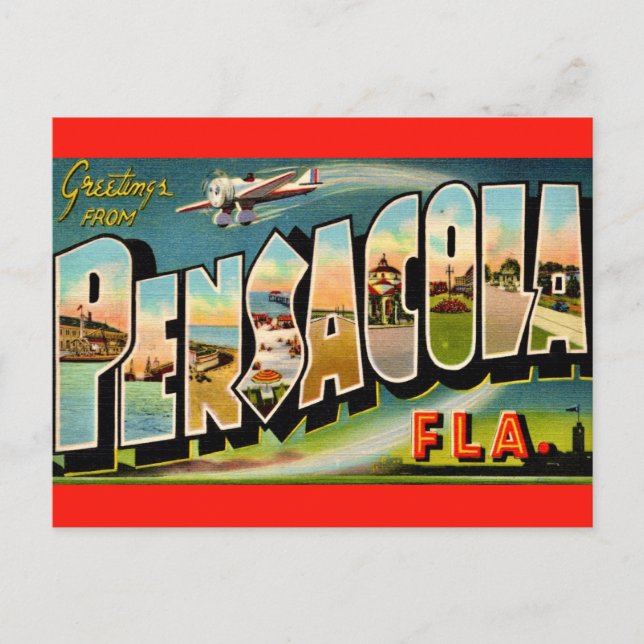 Pensacola Florida Vintage vykort (Framsida)