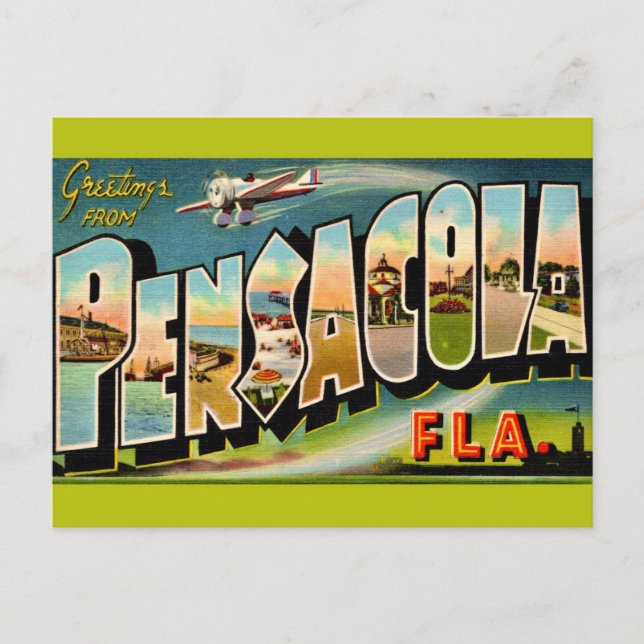 Pensacola Florida Vintage vykort  (Framsida)