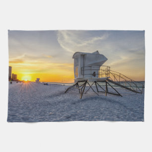 Pensacola Lifeguard Station Sunrise Kitchen Towel Kökshandduk