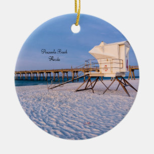 Pensacola Morgonens skyddsställ och pir Julgransprydnad Keramik