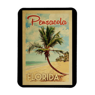 Pensacola palmträdvintage resor magnet