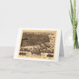 Pensacola panorama- karta för FL - 1885 Kort