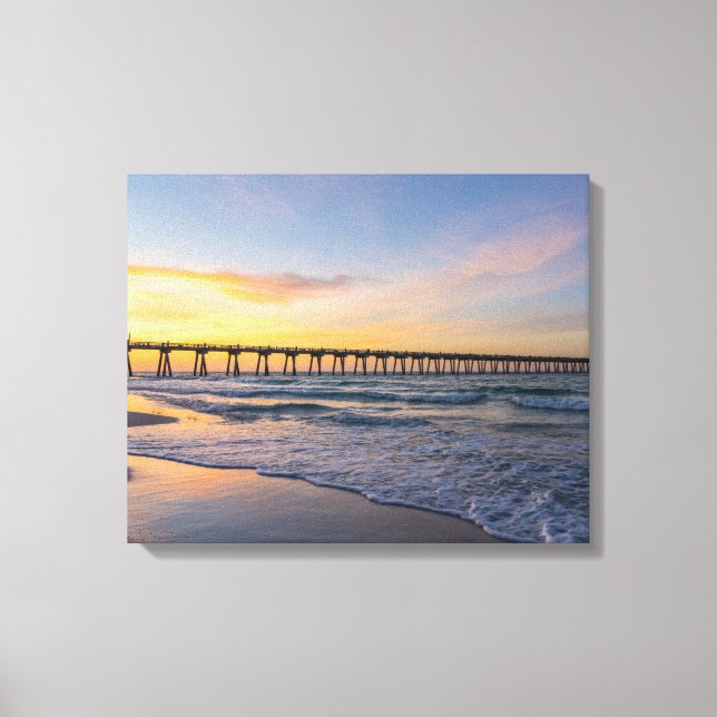 Pensacola Pier Shoreline Sunrise Canvas (Framsida)