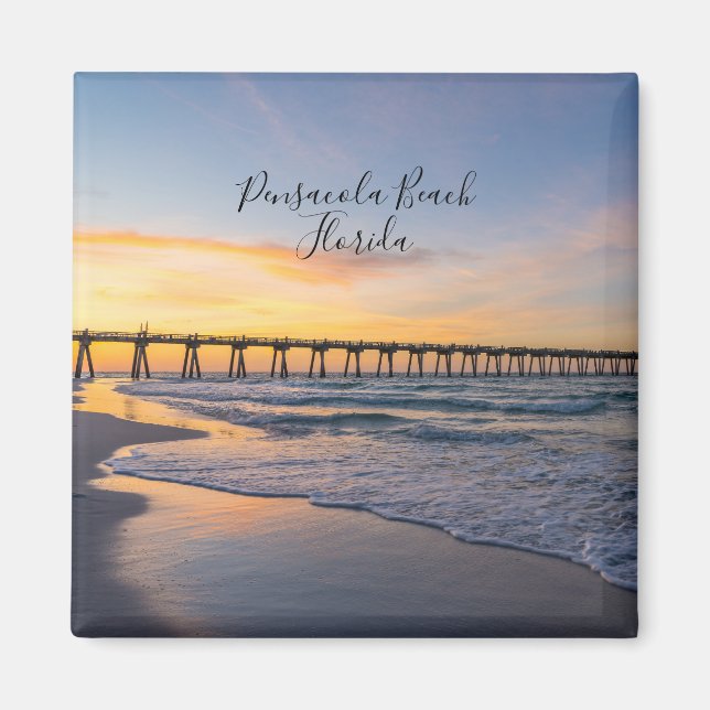 Pensacola Pier Shoreline Sunrise Magnet (Framsidan)
