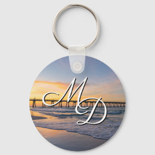 Pensacola Pier Shoreline Sunrise Nyckelring