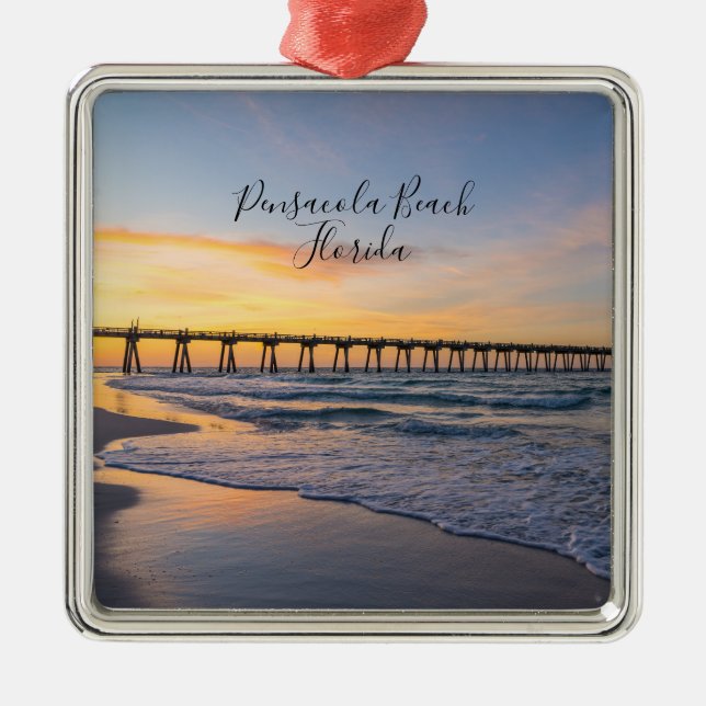 Pensacola Pier Shoreline Sunrise Ornament (Framsidan)