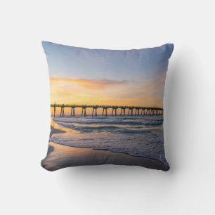 Pensacola Pier Shoreline Sunrise Pillow Kudde