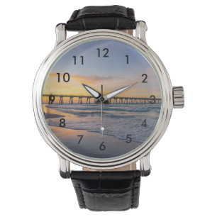 Pensacola Pier Shoreline Sunrise Wrist Watch Armbandsur