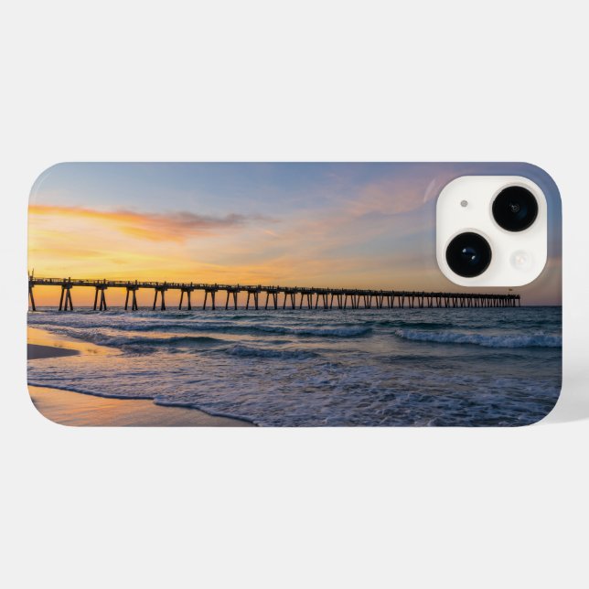 Pensacola Pier Strandlinje Soluppgång iPhone Fodra (Baksida (horisontell))
