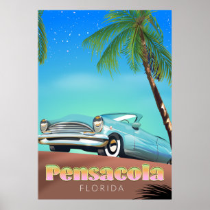 Pensacola, plorida vintage stil reseaffisch poster