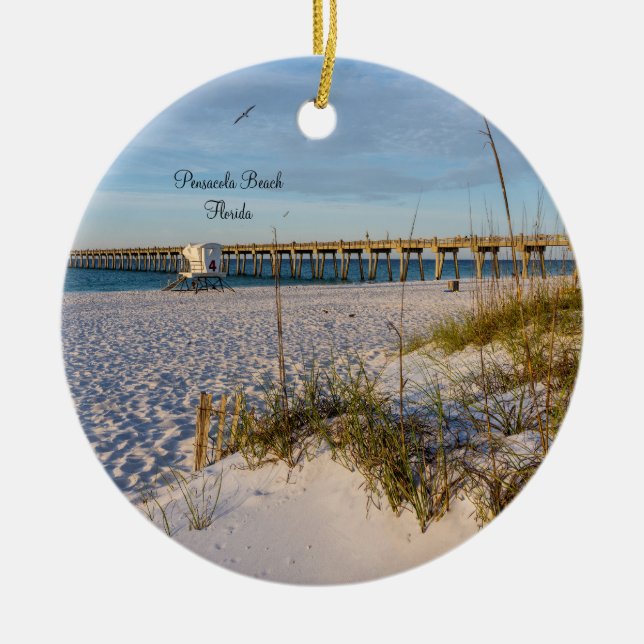 Pensacola Sand Dunes Pier-cirkel Ornament (Framsidan)