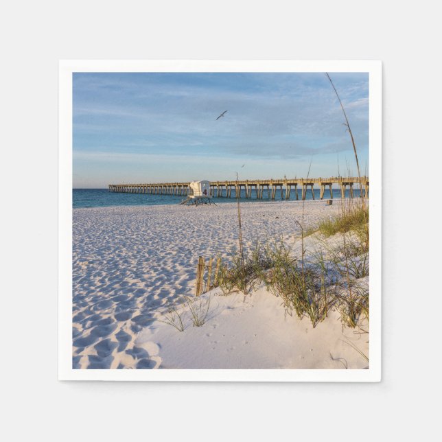 Pensacola Sand Dunes Pier Morgnapkins Pappersservett (Framsidan)