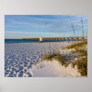 Pensacola Sand Dunes Pier Morgon Poster