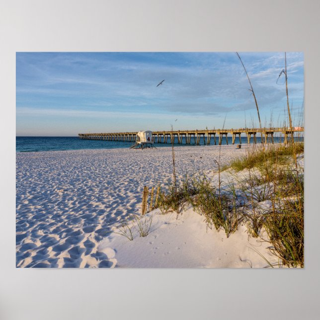 Pensacola Sand Dunes Pier Morgon Poster (Framsidan)
