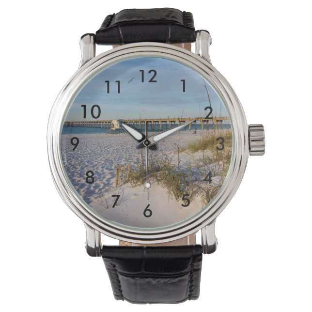 Pensacola Sand Dunes Pier Morgon Wrist Watch Armbandsur (Framsida)
