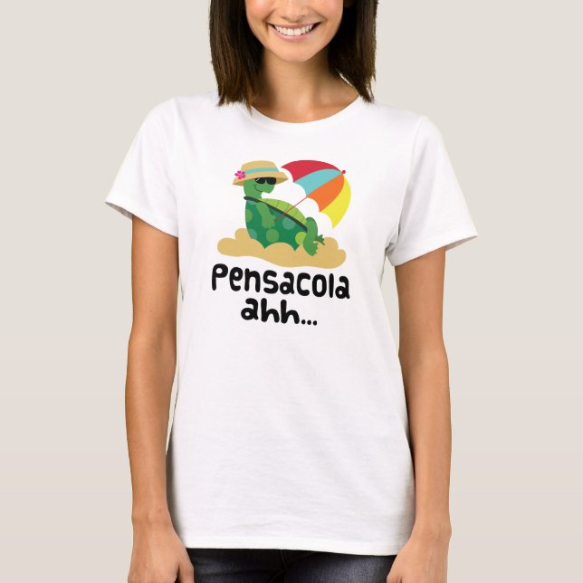 Pensacola (sköldpadda på strand) t-shirt (Framsida)