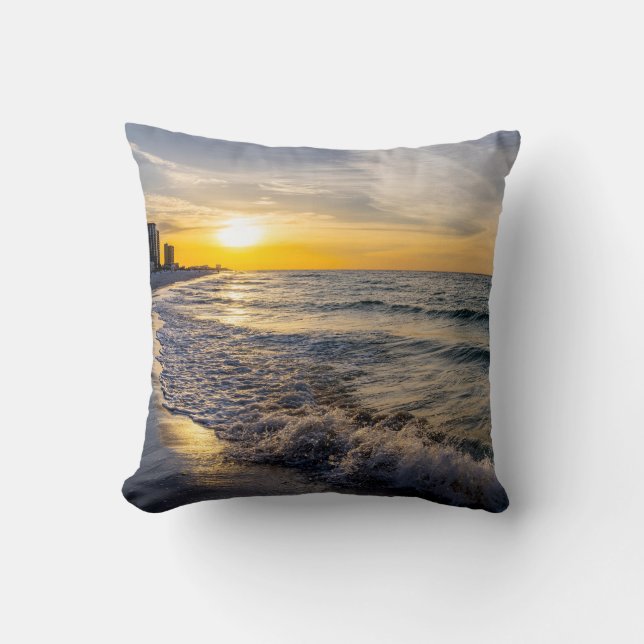 Pensacola Splash Vågar Soluppgång Pillow Kudde (Framsida)