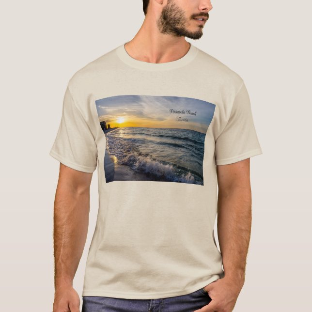 Pensacola Splashing Waves Sunrise T-Shirt (Framsida)