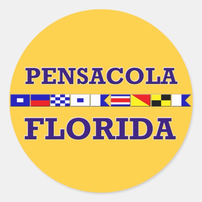 Pensacola Sticker Runt Klistermärke (Framsida)