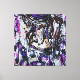 Pensée | Portrait abstrait contemporain Canvastryck