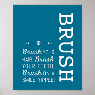 Pensel Bathroom Regler Poster Art-utskrift 8x10