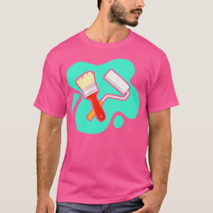 Pensel och färgrullar för målare och lacker t shirt