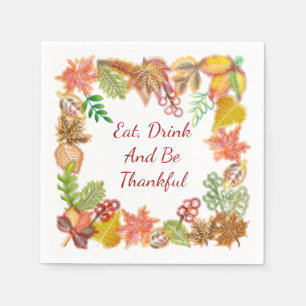 Penselavbildning för Thanksgiving Pappersservett