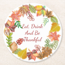 Penselavbildning för Thanksgiving Underlägg Papper Rund